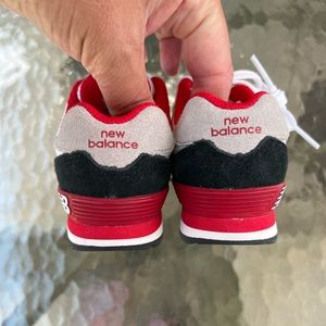 BN New Balance 574 Toddler Shoe Sneakers Red Black Size 7.5